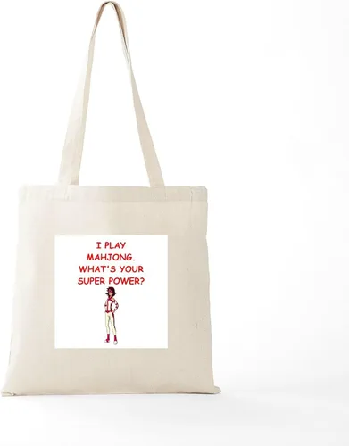 Vista 5 de CafePress MAHJOMG2 - Bolsa de lona reutilizable color beige, Caqui, S