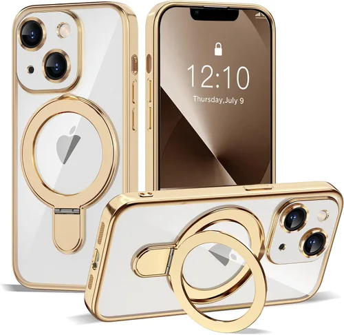 Vista 167 de Funda compatible con iPhone 12 con soporte de anillo magnético invisible [compatible con Mag-Safe] [Protector completo de lente de cámara] Funda