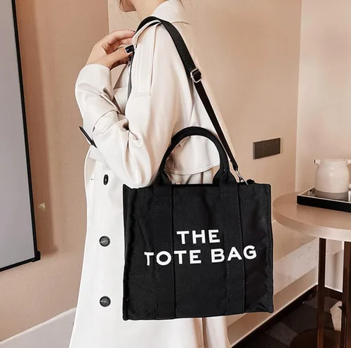Vista 7 de The Tote Bag - Bolso cruzado de lona para mujer, bolsa de viaje de lona con cremallera, bolsas de trabajo para hombro