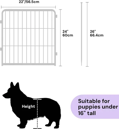 Vista 2 de SunsGrove Corralito para perros de interior, 24 pulgadas, 2 paneles, corralito de juego para cachorros, para interiores, fácil instalación, valla