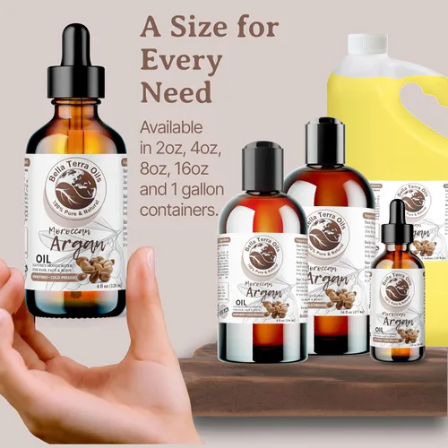 Vista 8 de Bella Terra Oils - Aceite de argán de 2 onzas - Aceite para el cabello encrespado, lleno de vitamina E y grasas Omega, el mejor suero para pieles