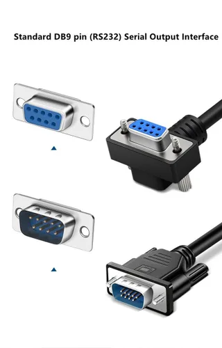 Vista 8 de DB9 Cable de puerto serie RS232 Cable de ángulo recto hembra a conectores macho rectos (3.3 ft)