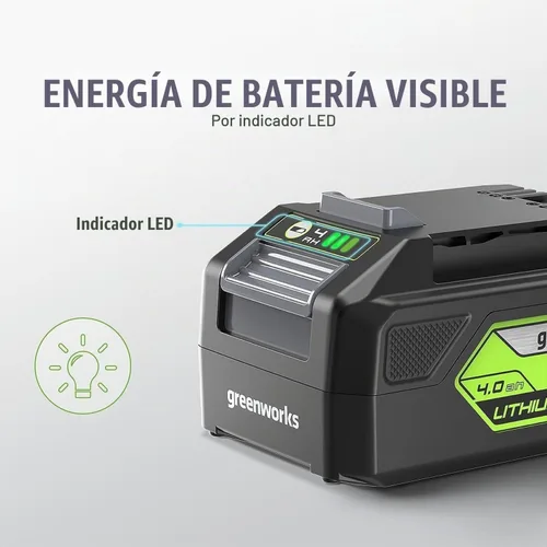 Vista 3 de Greenworks - Batería de iones de litio de 24 V y 4.0 Ah (batería original Greenworks/ compatible con 125+ herramientas)