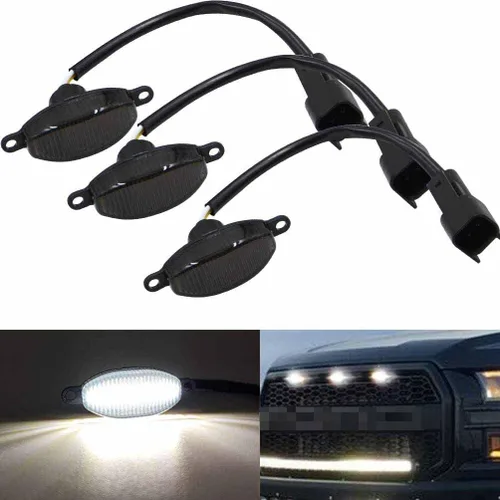 Vista 12 de Luces LED de Marcador Lateral para Ford F150 SVT Raptor Pick Up 2010-2014, Luces de Marcador Trasero/Trasera F150, Lente Ahumada Roja, Kits de Luz