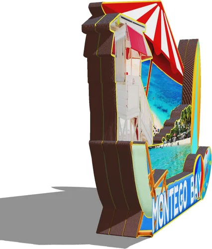 Vista 2 de Montego Bay Jamaica - Imán de madera 3D para nevera, recuerdos coleccionables, decoración hecha a mano, artesanías 2