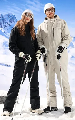 Vista 7 de JJZS Guantes de nieve de esquí de invierno para hombres, mujeres, jóvenes Guantes de calentamiento de manos impermeables para pantalla táctil
