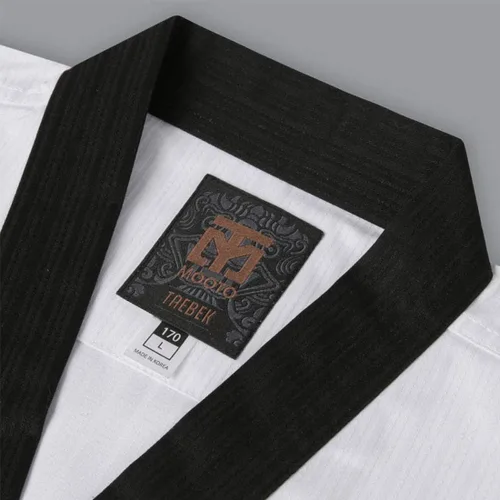 Vista 5 de Mooto Korea Taekwondo Poomsae Uniform WT Logo Taebek Dan MMA Martial Arts Karate Judo Kick Boxing