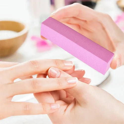 Vista 6 de 20 bloques de pulidor de uñas con 4 lados, kit profesional de manicura de pedicura de grano 120 (rosa)