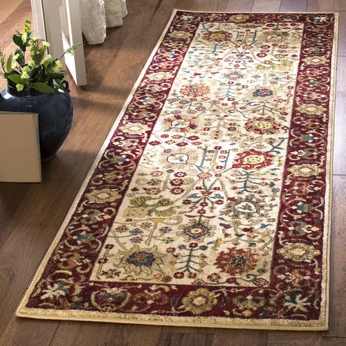 Vista 8 de SAFAVIEH Kashan Collection - Alfombra de área de 2 x 3 pies, color beige y gris pardo, diseño oriental tradicional, no desprende pelusa y de fácil