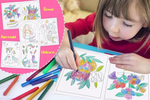 Vista 8 de 28 libros pequeños para colorear para niños a granel: mini calcetines navideños rellenos de bolsas de regalos para Navidad, regreso a la escuela