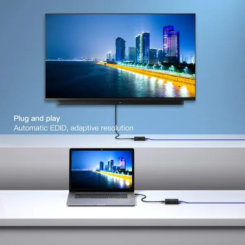 Vista 6 de Extensor HDMI de 165 pies a través de Ethernet Cat5e/6, extiende video de 1080 p a 60 Hz sin demora, transmite audio y video de forma síncrona
