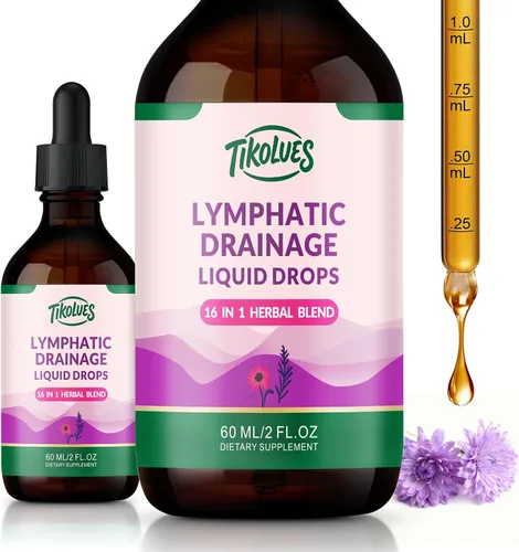 Vista 8 de Gotas de drenaje linfático Suplemento de apoyo inmunológico de limpieza linfática orgánica Apoyo linfático con equinácea y saúco Mezcla