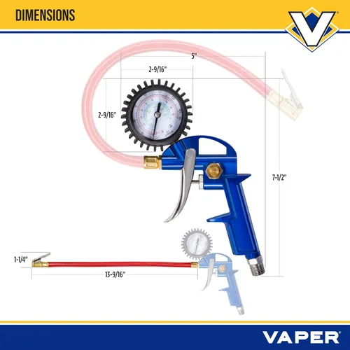 Vista 5 de Titan Tools Vaper 19344 - Inflador de neumáticos y medidor de esfera
