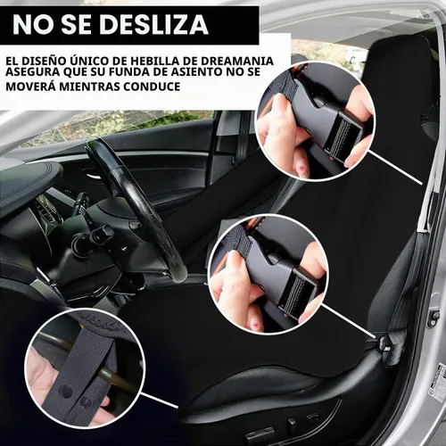 Vista 4 de Funda de asiento impermeable, protector de asiento de automóvil mejorado contra el sudor, perfecto para asiento universal antideslizante de Negro