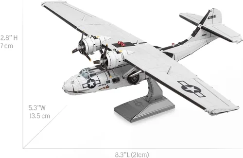 Vista 3 de Fascinations Metal Earth Consolidated PBY Catalina 3D Kit de modelo de metal con pinzas