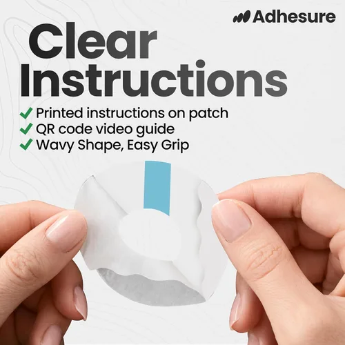 Vista 6 de Parches adhesivos para Dexcom G7 y Stelo CGM - Parches impermeables y resistentes al sudor - Parches para protección continua del sensor de monitor