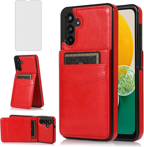 Vista 8 de Asuwish Funda de teléfono para Samsung Galaxy A13 5G con protector de pantalla de vidrio templado, soporte para tarjetas de crédito, soporte