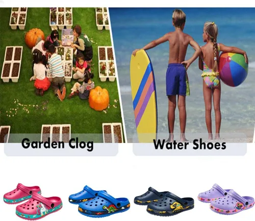 Vista 7 de OHSNMAKSL Pantuflas tipo zueco para niños, sandalias de jardín, zapatos de agua, zapatillas de deporte de dibujos animados para niños y niñas