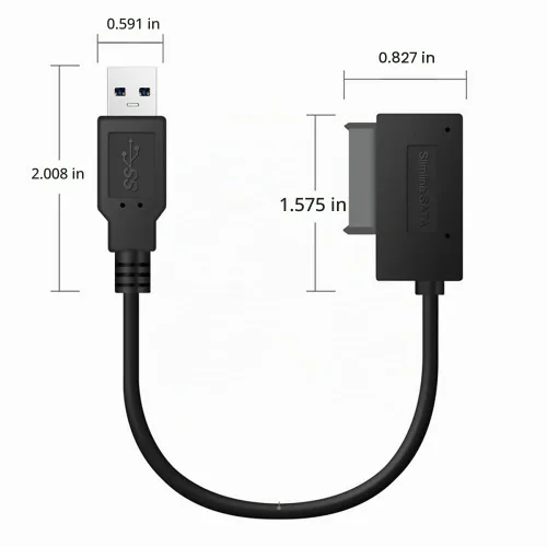 Vista 9 de cablecc USB 3.0 a 7+6 13pin Slimline Sata adaptador cable para portátil Cd DVD ROM unidad óptica