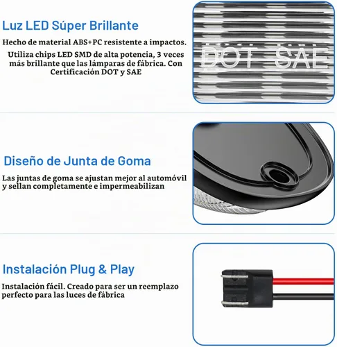 Vista 5 de Luz de techo de cabina LED compatible con Ram 1500 2500 3500 2003-2018/Ram 4500 5500 2011-2018, luz de liquidación de cabina superior de lente