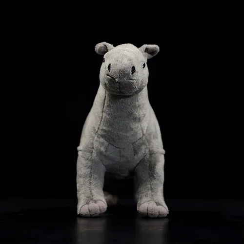 Vista 4 de Paraceratherium - Peluche realista de rinoceronte gigante de 16 pulgadas, juguete realista de pie, juguete de simulación suave de zoológico