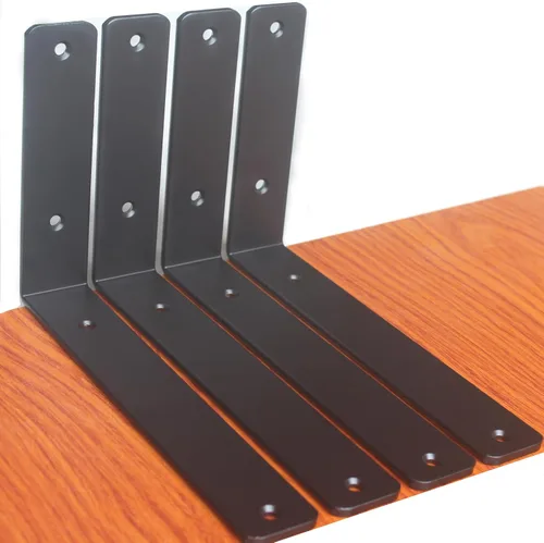 Vista 85 de Paquete de 2 soportes de estante en L de 6 pulgadas de largo x 4 pulgadas de alto x 1.5 pulgadas de ancho, 5 mm de grosor, soportes de estante
