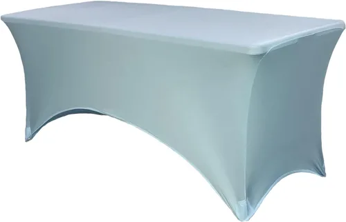 Vista 51 de YOUR CHAIR COVERS - Fundas rectangulares de elastano para mesas de 4 pies, manteles ajustados para eventos de boda, decoraciones de patio, tela Negro