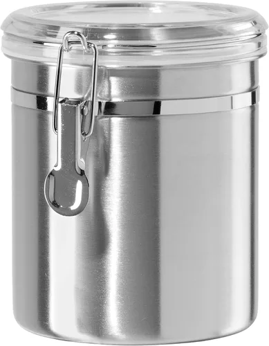 Vista 12 de Oggi Recipiente de cocina de acero inoxidable de 26 onzas líquidas, negro - Tapa hermética con cierre, parte superior transparente - Ideal