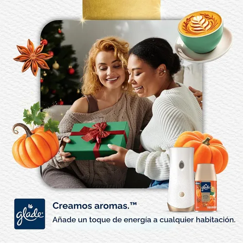 Vista 5 de Glade Recambios automáticos en aerosol, ambientador, calabaza dorada y especias, 2 x 6.2 onzas