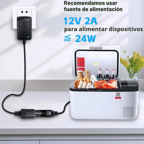 Vista 6 de Convertidor de CA a CC de 12 V 2 A, 24 W Max Cable adaptador de corriente para encendedor de cigarrillos de automóvil, transformador de 110-240 V a