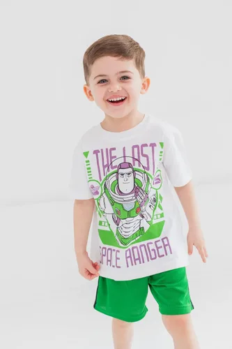 Vista 2 de Disney Pixar Lightyear Buzz Lightyear Graphic T-Shirt Mesh Shorts Outfit Set Toddler to Big Kid