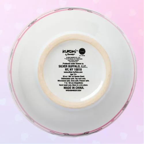Vista 84 de Silver Buffalo Hello Kitty y sus amigos Chococat - Tazón de cerámica para ramen y arroz con palillos, patrón a cuadros, apto para microondas, 20