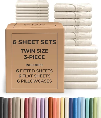 Vista 170 de Pack of 2, Twin Size 3 Piece Sheet Set - Breathable & Cooling - White