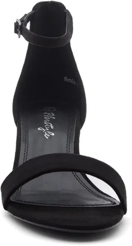 Vista 2 de Herstyle Sandalias de tacón bajo grueso para mujer, con correa en el tobillo, con correa en el tobillo, zapatos de vestir para fiestas, bodas