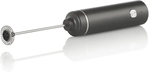 Vista 3 de AdHoc Moro - Espumador de leche Batidor eléctrico de mano Cabezal de batidor de acero inoxidable Funciona con pilas Gris Espuma perfecta