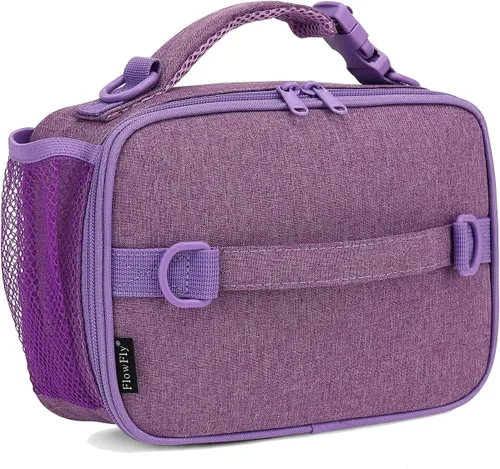 Vista 36 de Flowfly - Lonchera para niños, bolsa escolar aislada duradera con correa de hombro y soporte para botellas, minihielera térmica resistente al agua
