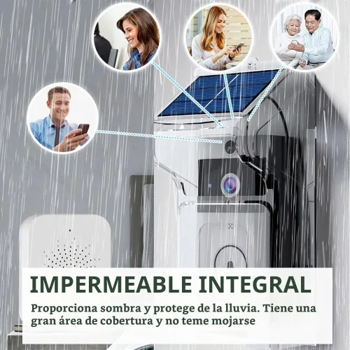 Vista 4 de Soporte de timbre de anillo con cargador solar, cubierta impermeable para timbre de puerta compatible con Ring & Blink Protector ajustable con panel