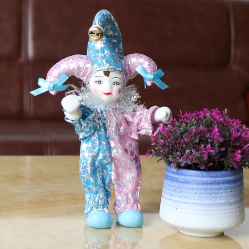 Vista 4 de DYNWAVE Muñecas de porcelana de moda, disfraz de arlequín de 8 pulgadas de altura, regalos creativos de San Valentín para novia