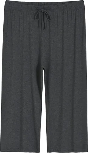 Vista 2 de Latuza Pantalones de pijama capri de talla grande para mujer, cómodos pantalones capri de pierna ancha