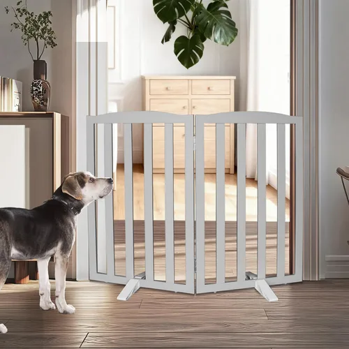 Vista 32 de Puerta Independiente para Perros para Interiores, Puerta para Perros Plegable, Puertas para Mascotas para Entradas, Escaleras o Pasillos, Puerta