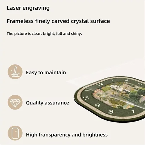 Vista 3 de Clock Retro Flower Frameless Wall Clock with Numeral Scale, Battery Operated Silent Decorative Clock for Living Room Decor, Bedroom School Hotel