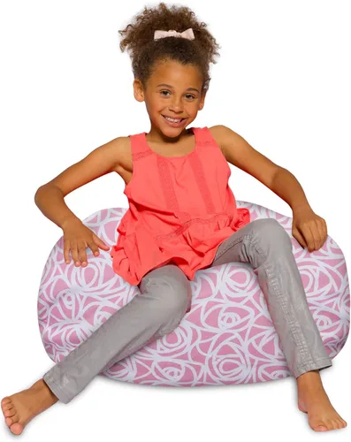 Vista 68 de Posh Creations - Sillón puff para niños, adolescentes y adultos, incluye funda extraíble y lavable a máquina, tamaño mediano de 27 pulgadas, lona