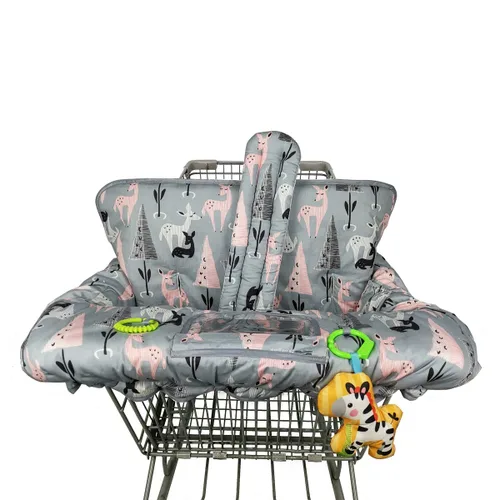 Vista 9 de Funda para carrito de compras, cubierta de carrito para bebés, Funda acolchada para silla alta, cojín de asiento reversible dividido, bolsa