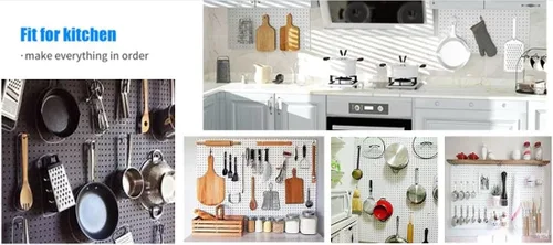 Vista 8 de WallPeg Kit de tablero de clavijas de plástico de 24 x 24 pulgadas (2, blanco)