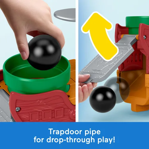 Vista 4 de Fisher-Price Little People - Juego de dirigible My Mario Bowser con figura para preescolar para niños a partir de 18 meses