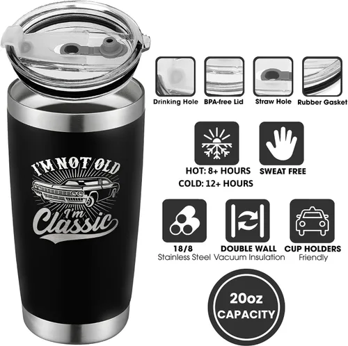 Vista 6 de Regalos para el abuelo y papá de parte de su hija, hijo, cumpleaños, día del padre, regalos del día del padre para el abuelo, divertido vaso