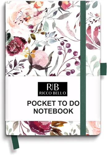 Vista 11 de RICCO BELLO - Cuaderno de lomo pegado con marcador Sin fecha, piel sintética, soporte para bolígrafo, planificador de productividad