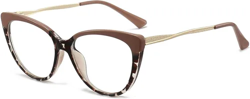 Vista 7 de ANRRI Gafas de computadora clásicas y elegantes con bloqueo de luz azul estilo ojo de gato para mujer, marco vintage
