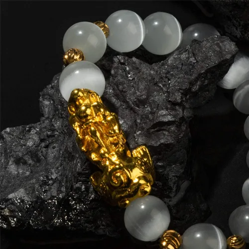 Vista 7 de ZenBless Feng Shui Bracelet for Women Natural Tiger Eye Bracelet 18k Gold Plated Pixiu Bracelet Yoga Mala Beads Good Luck Friendship Bracelets for