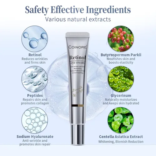 Vista 12 de Crema para debajo de los ojos con retinol – Crema antienvejecimiento para ojeras, hinchazón, arrugas, reduce las bolsas de ojos, líneas finas